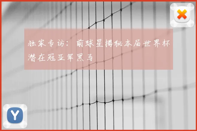 独家专访:前球星揭秘本届世界杯潜在冠亚军黑马